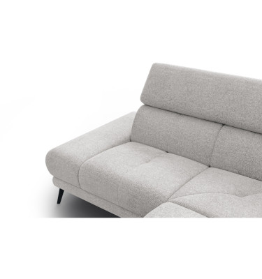 FIERO Ecksofa 4-Sitzer mit 1 Relaxfunktion und verstellbare Kopfstützen, creme