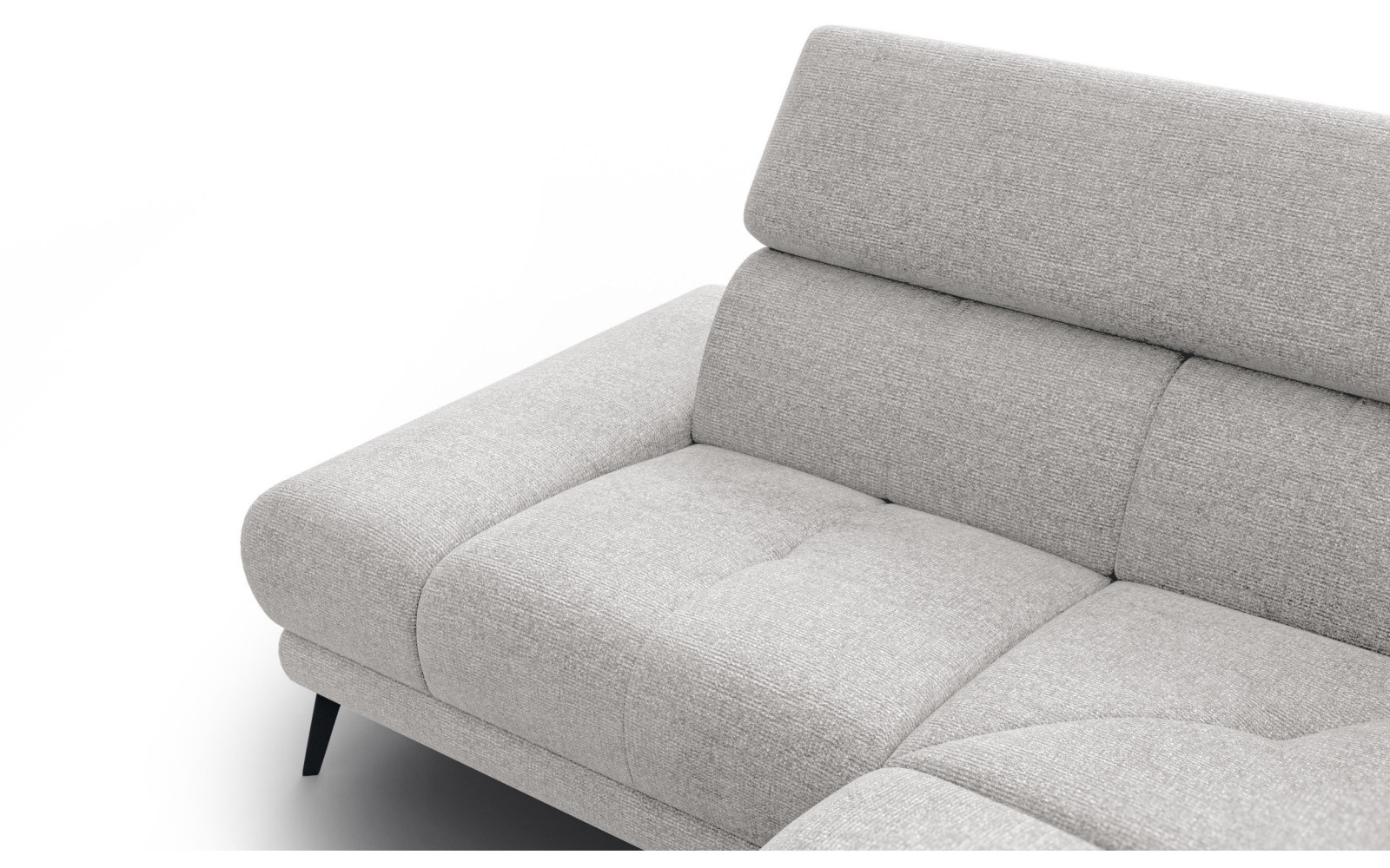 FIERO Ecksofa 4-Sitzer mit 1 Relaxfunktion und verstellbare Kopfstützen, creme