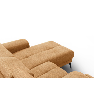 FIERO Ecksofa 3-Sitzer mit 1 Relaxfunktion und verstellbare Kopfstützen, orange