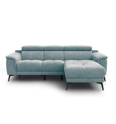FIERO Ecksofa 3-Sitzer mit 1 Relaxfunktion und verstellbare Kopfstützen, mint