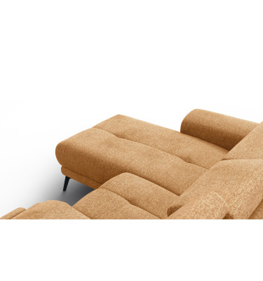 FIERO Ecksofa 3-Sitzer mit 1 Relaxfunktion und verstellbare Kopfstützen, orange