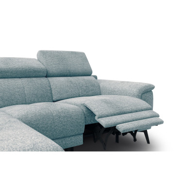 FIERO Ecksofa 3-Sitzer mit 1 Relaxfunktion und verstellbare Kopfstützen, mint