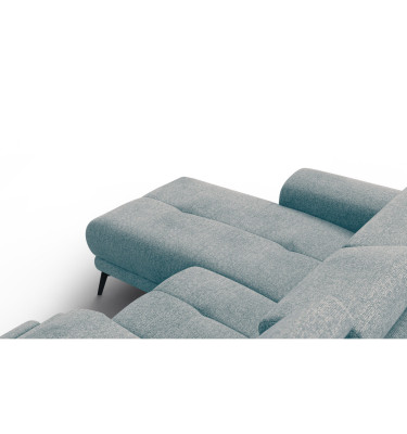 FIERO Ecksofa 3-Sitzer mit 1 Relaxfunktion und verstellbare Kopfstützen, mint