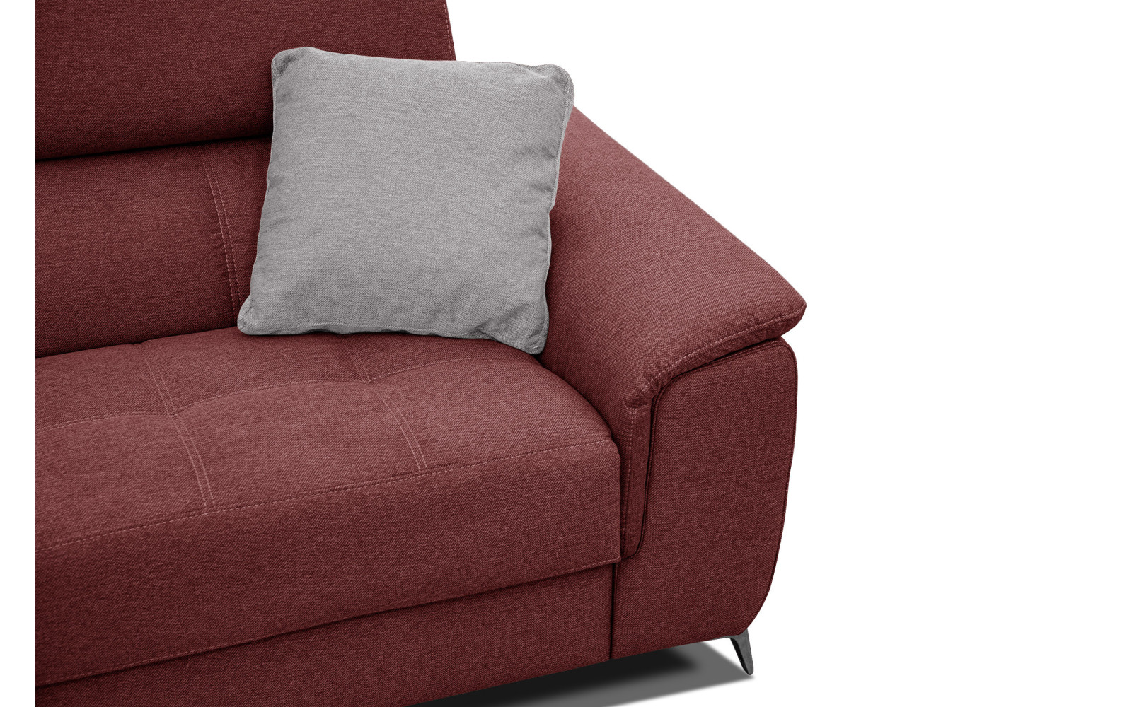 PLAUEN Sofa 3-Sitzer mit 2 Relaxfunktionen und verstellbare Kopfstützen, bordeaux