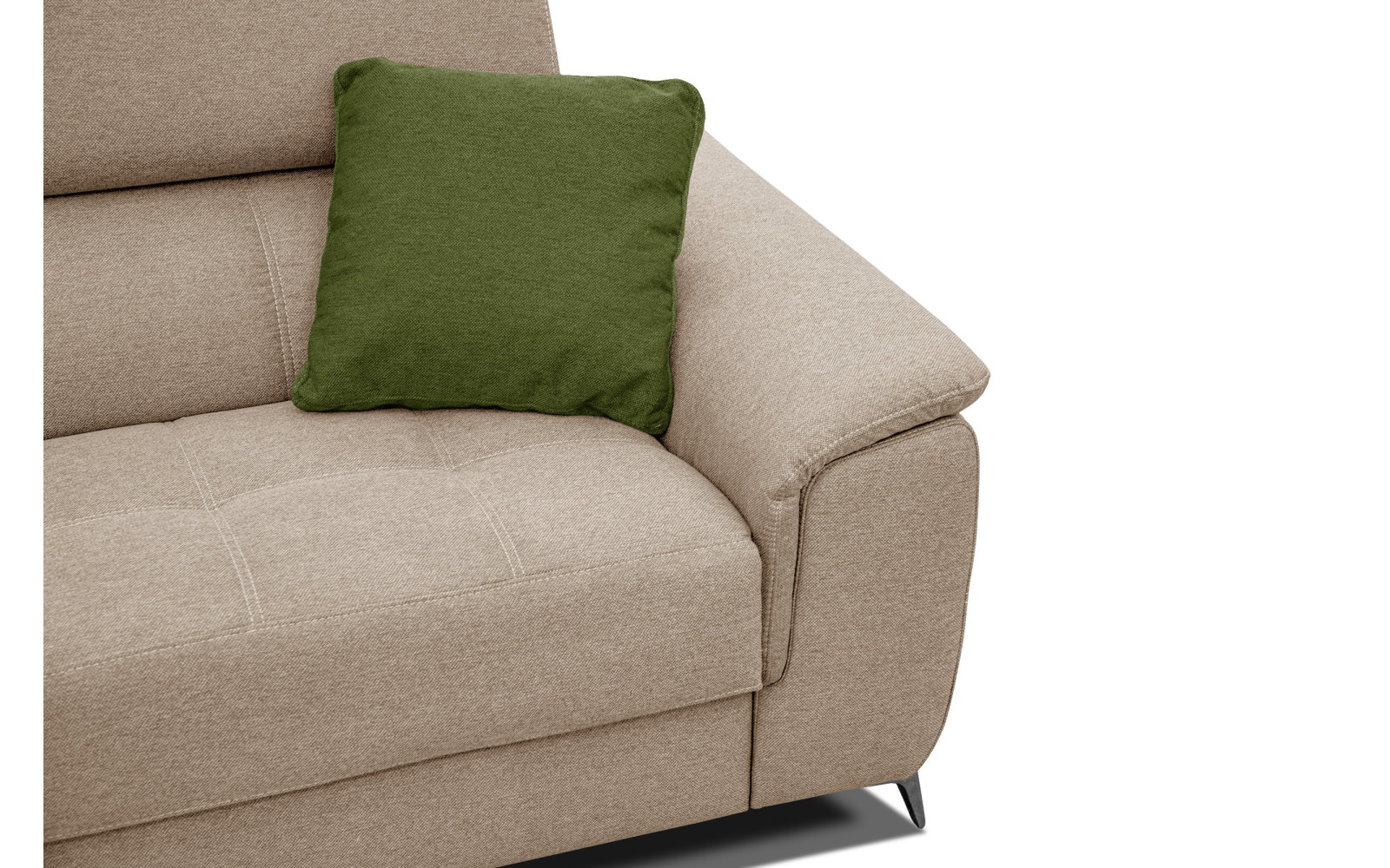 PLAUEN Sofa 3-Sitzer mit 2 Relaxfunktionen und verstellbare Kopfstützen, beige