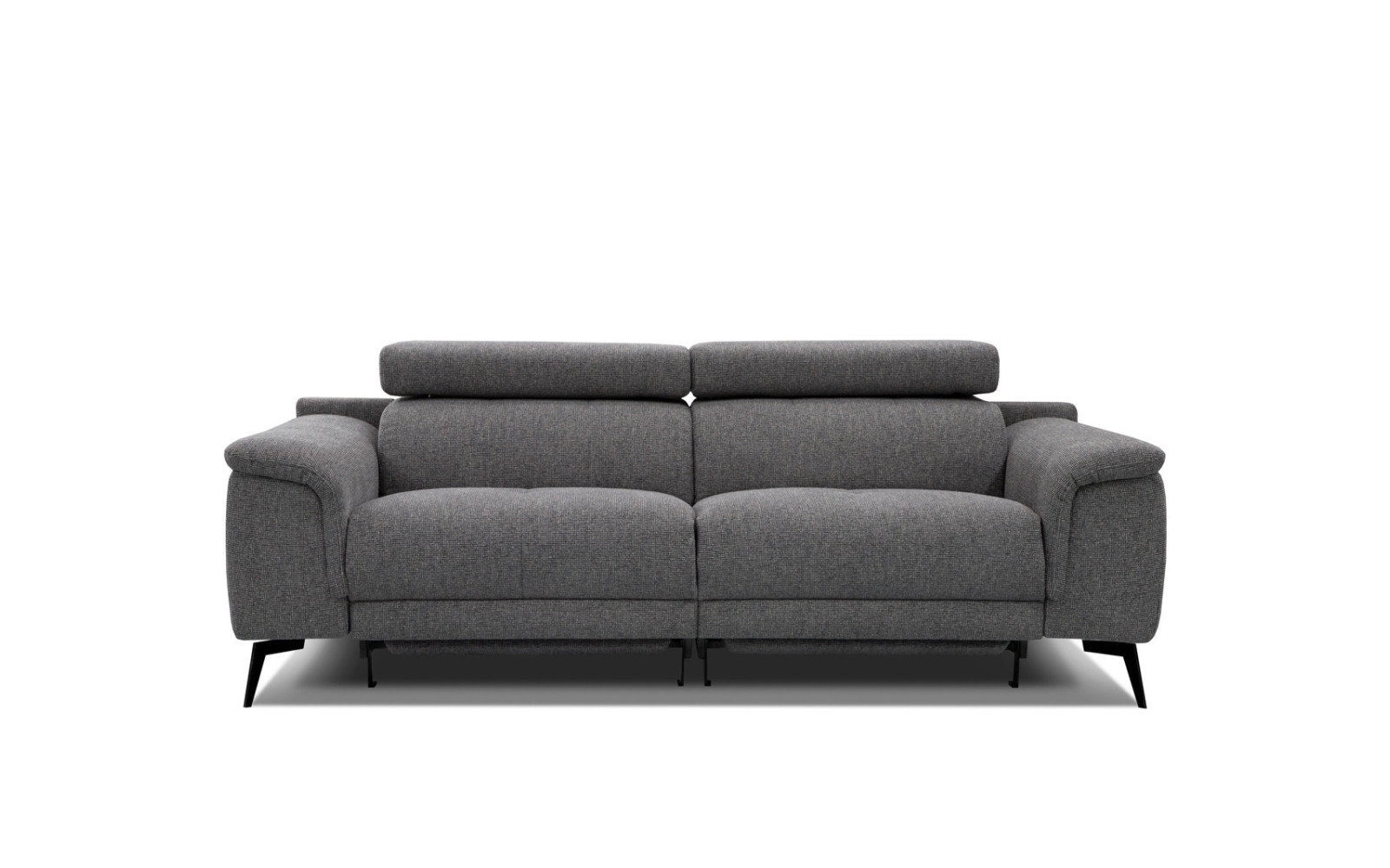 FIERO Sofa 3-Sitzer mit 2 Relaxfunktionen und verstellbare Kopfstützen, dunkelgrau