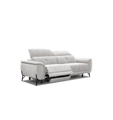 AVENA Sofa 3-Sitzer mit 2 Relaxfunktionen und verstellbare Kopfstützen, creme