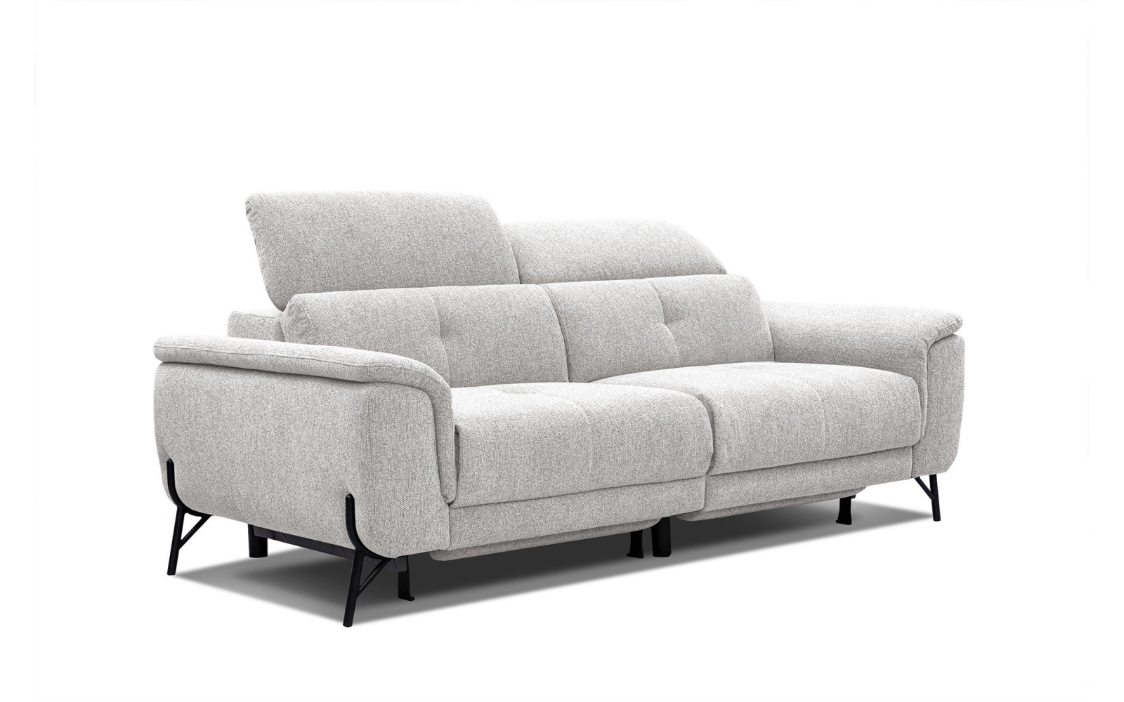 AVENA Sofa 3-Sitzer mit 2 Relaxfunktionen und verstellbare Kopfstützen, creme