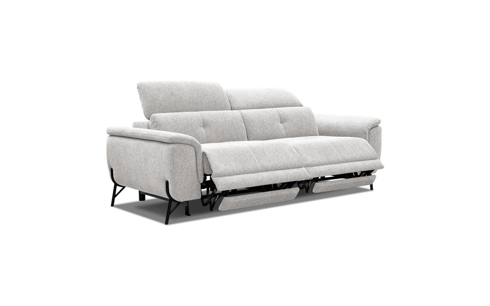 AVENA Sofa 3-Sitzer mit 2 Relaxfunktionen und verstellbare Kopfstützen, creme