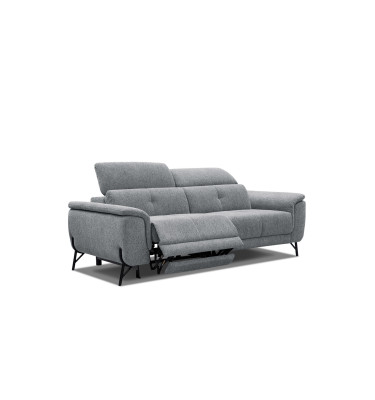 AVENA Sofa 3-Sitzer mit 1 Relaxfunktion und verstellbare Kopfstützen, grau