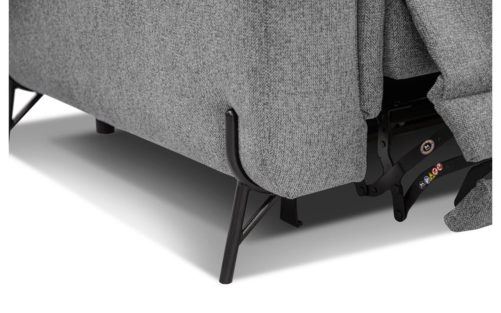 AVENA Sofa 3-Sitzer mit 1 Relaxfunktion und verstellbare Kopfstützen, grau