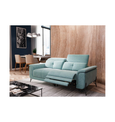 AVENA Sofa 3-Sitzer mit 1 Relaxfunktion und verstellbare Kopfstützen, mint