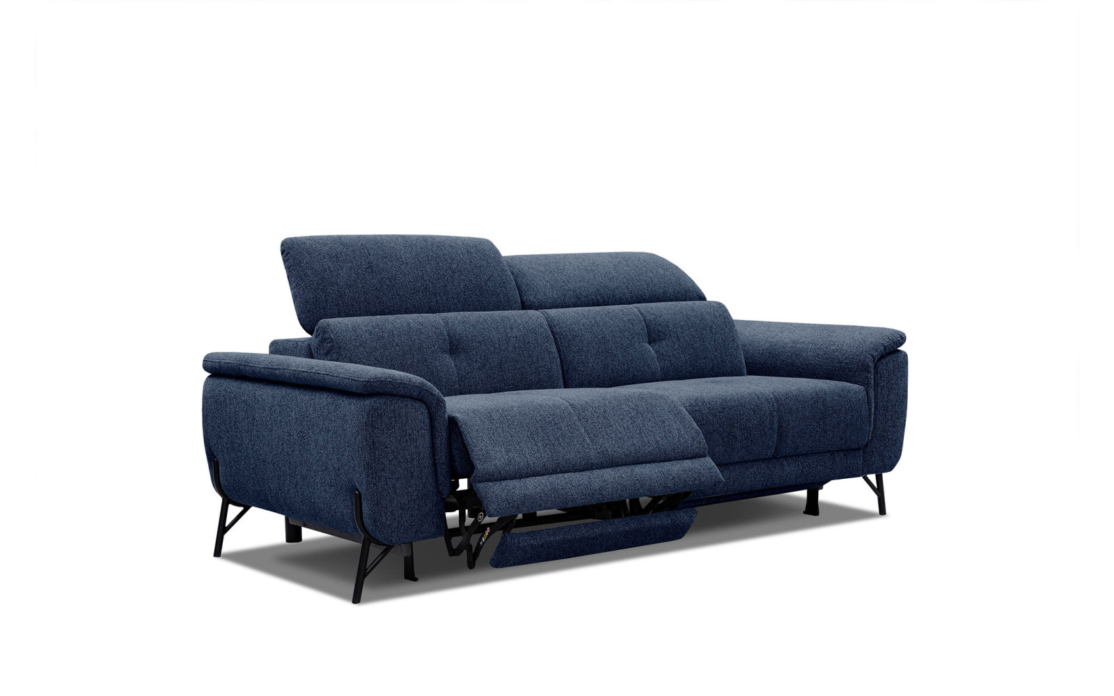 AVENA Sofa 3-Sitzer mit 2 Relaxfunktionen und verstellbare Kopfstützen, marineblau