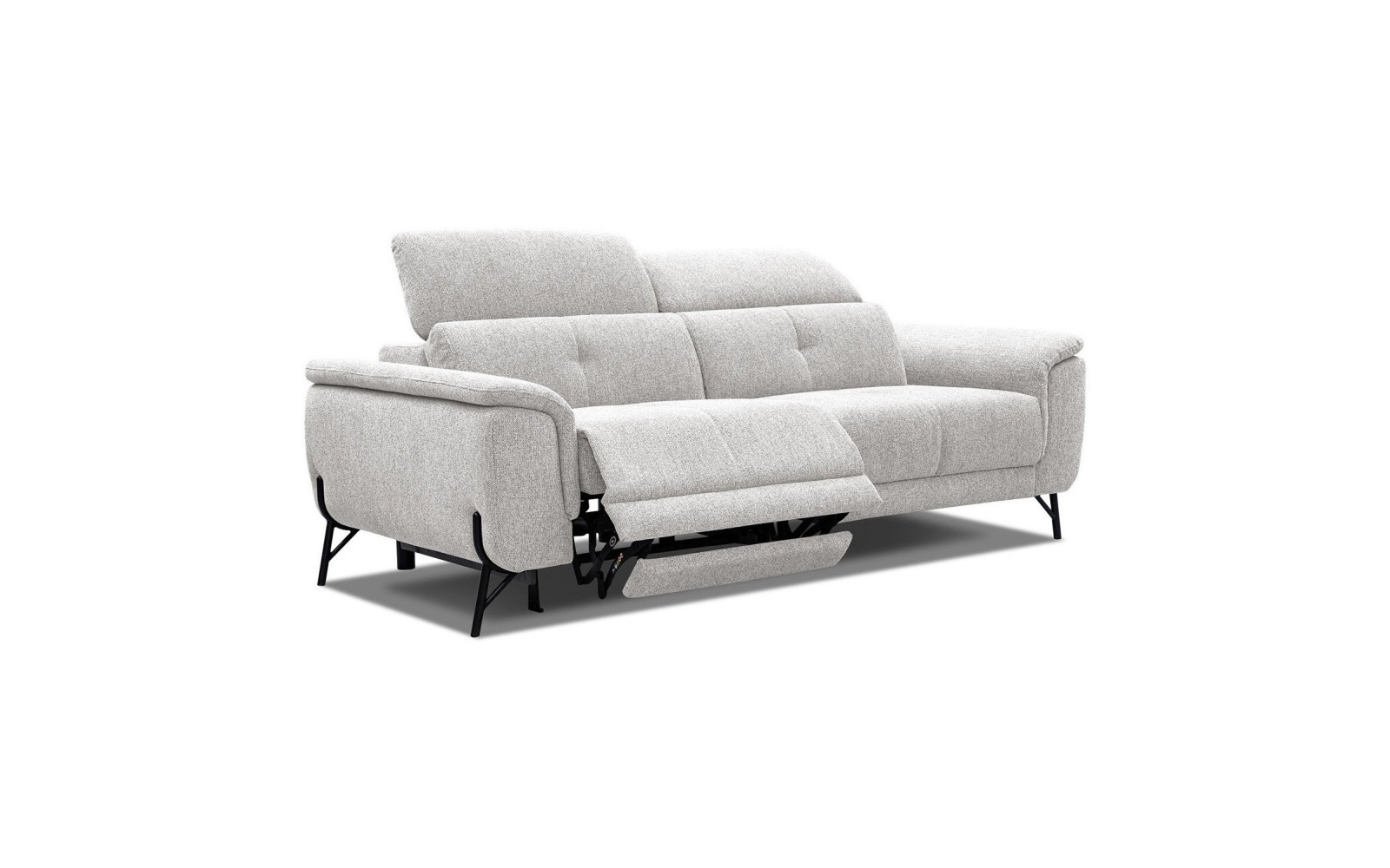 AVENA Sofa 3-Sitzer mit 1 Relaxfunktion und verstellbare Kopfstützen, creme