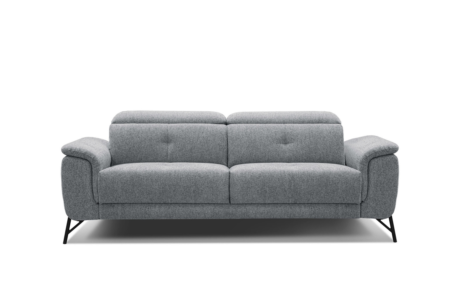 AVENA Sofa 3-Sitzer mit verstellbare Kopfstützen, grau