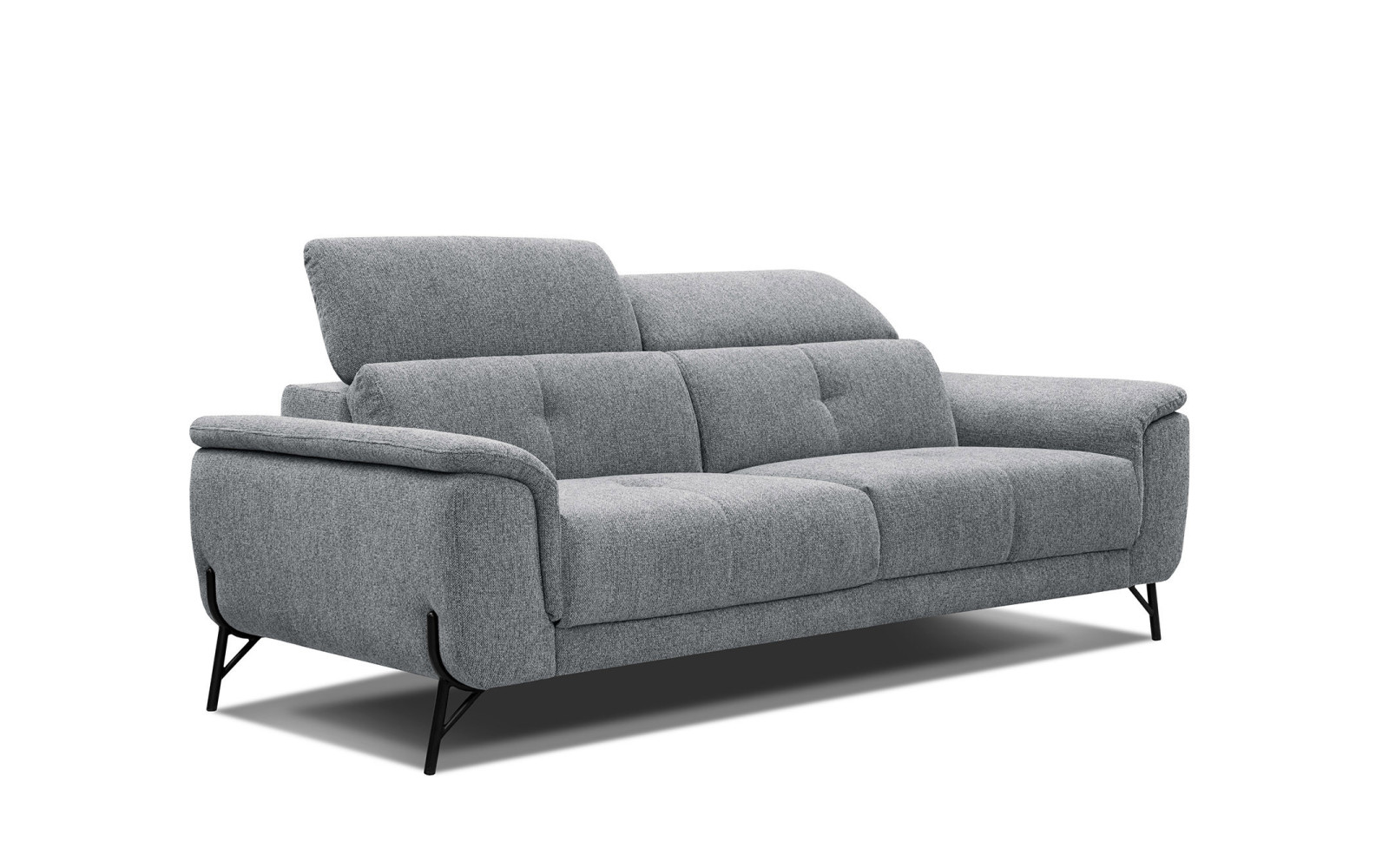 AVENA Sofa 3-Sitzer mit verstellbare Kopfstützen, grau