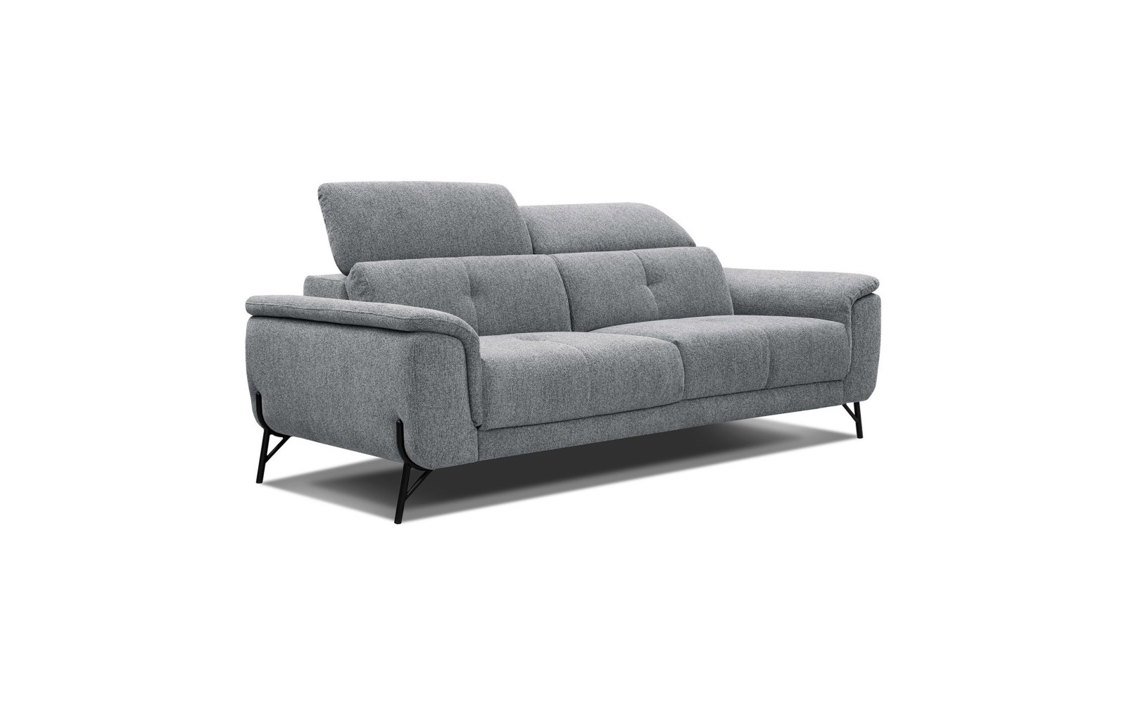 AVENA Sofa 3-Sitzer mit verstellbare Kopfstützen, grau