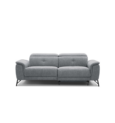 AVENA Sofa 3-Sitzer mit 1 Relaxfunktion und verstellbare Kopfstützen, grau