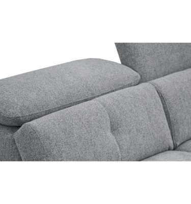 AVENA Sofa 3-Sitzer mit 1 Relaxfunktion und verstellbare Kopfstützen, grau