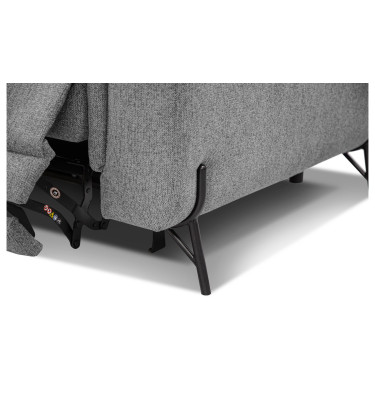 AVENA Sofa 3-Sitzer mit 1 Relaxfunktion und verstellbare Kopfstützen, grau