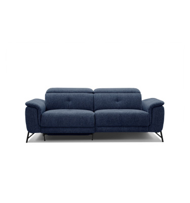 AVENA Sofa 3-Sitzer mit 1 Relaxfunktion und verstellbare Kopfstützen, marineblau
