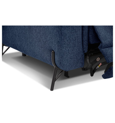 AVENA Sofa 3-Sitzer mit 1 Relaxfunktion und verstellbare Kopfstützen, marineblau