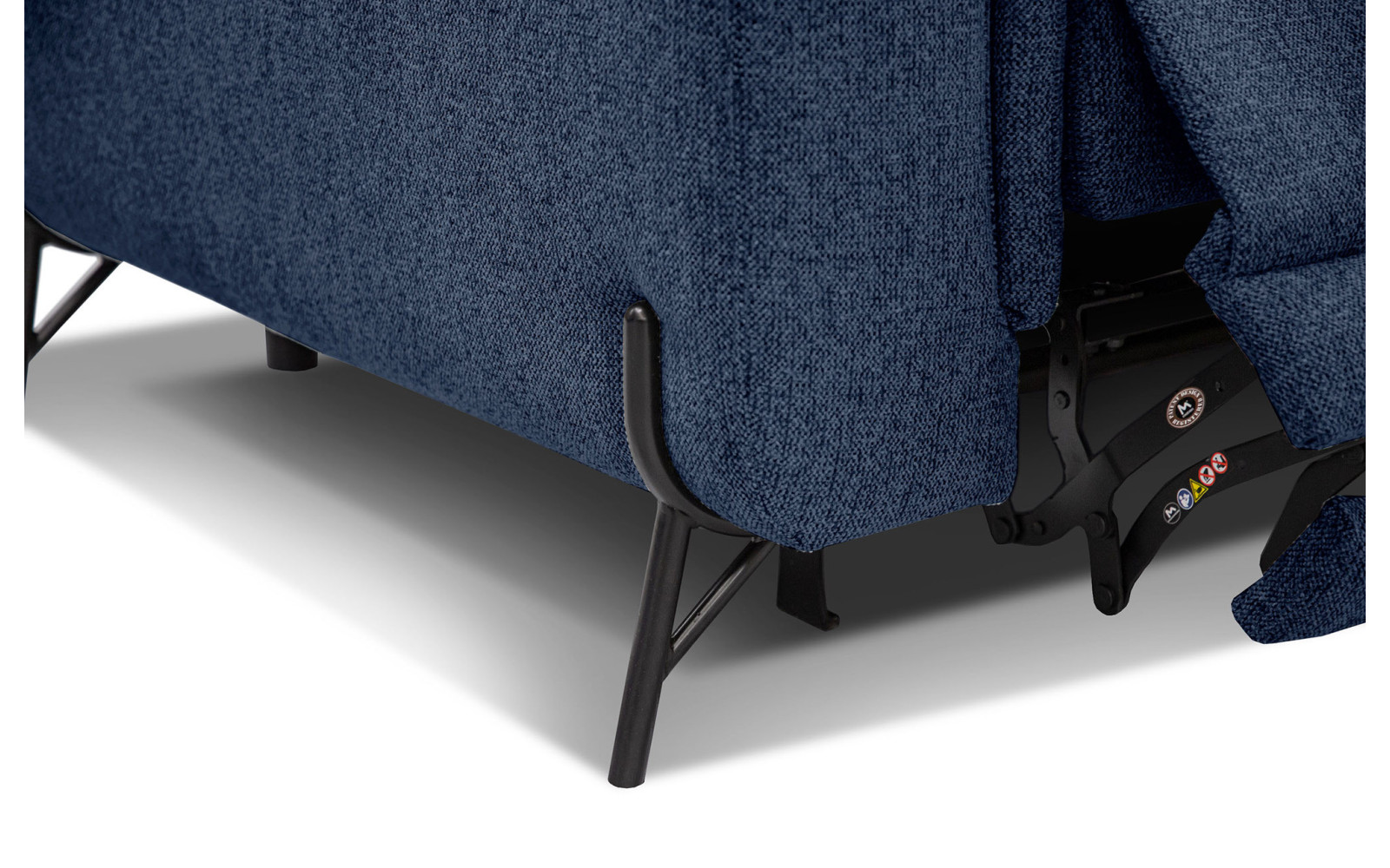 AVENA Sofa 3-Sitzer mit 1 Relaxfunktion und verstellbare Kopfstützen, marineblau