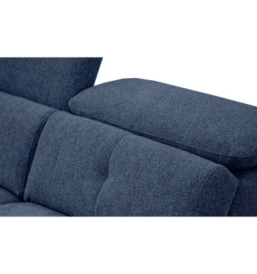 AVENA Sofa 3-Sitzer mit 1 Relaxfunktion und verstellbare Kopfstützen, marineblau