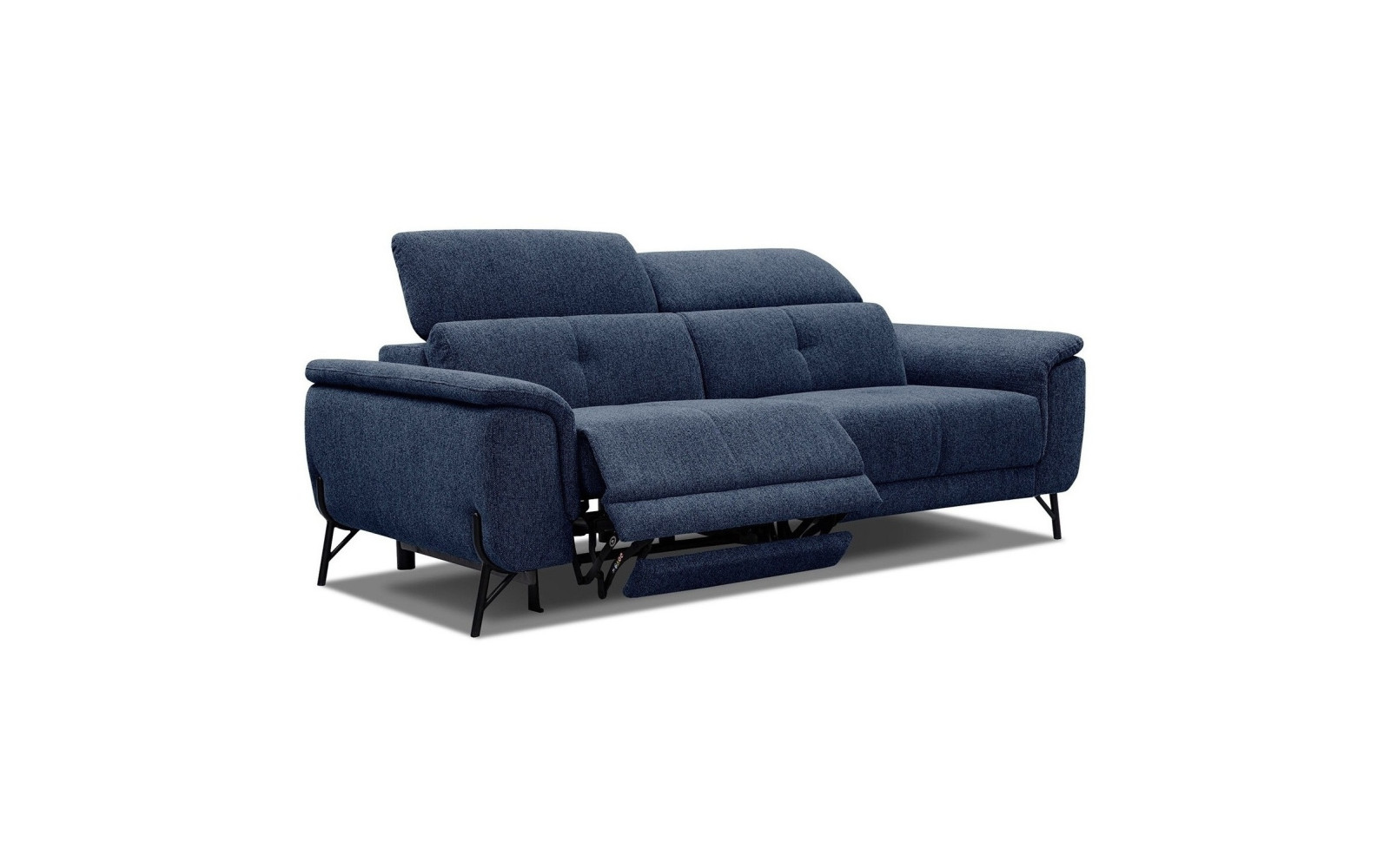 AVENA Sofa 3-Sitzer mit 1 Relaxfunktion und verstellbare Kopfstützen, marineblau