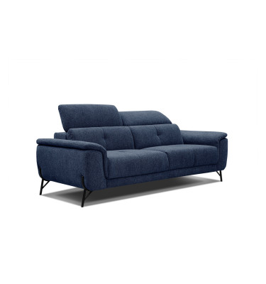AVENA Sofa 3-Sitzer mit verstellbare Kopfstützen, marineblau