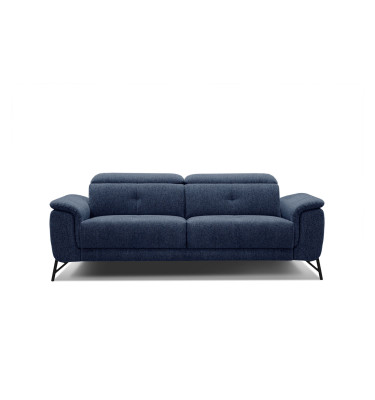 AVENA Sofa 3-Sitzer mit verstellbare Kopfstützen, marineblau