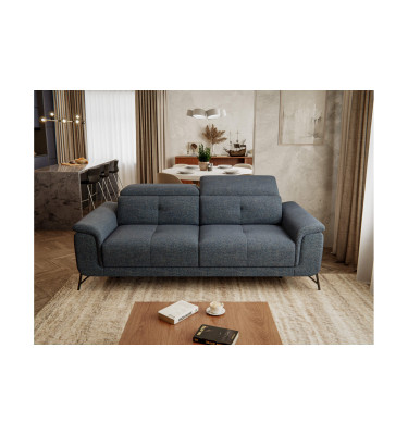 AVENA Sofa 3-Sitzer mit verstellbare Kopfstützen, marineblau