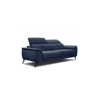 AVENA Sofa 3-Sitzer mit verstellbare Kopfstützen, marineblau
