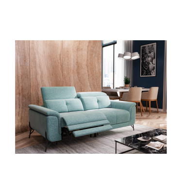 AVENA Sofa 3-Sitzer mit 1 Relaxfunktion und verstellbare Kopfstützen, mint