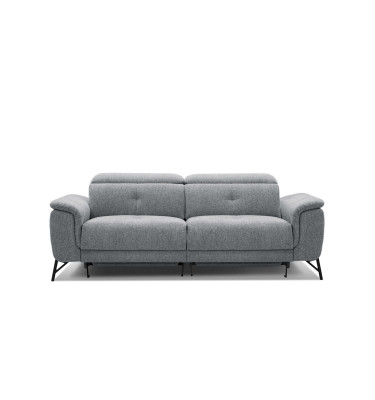 AVENA Sofa 3-Sitzer mit 2 Relaxfunktionen und verstellbare Kopfstützen, grau