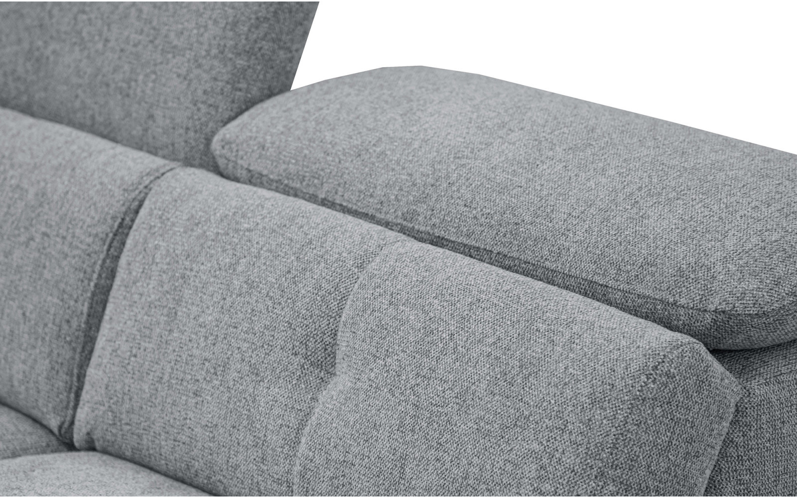 AVENA Sofa 3-Sitzer mit 2 Relaxfunktionen und verstellbare Kopfstützen, grau