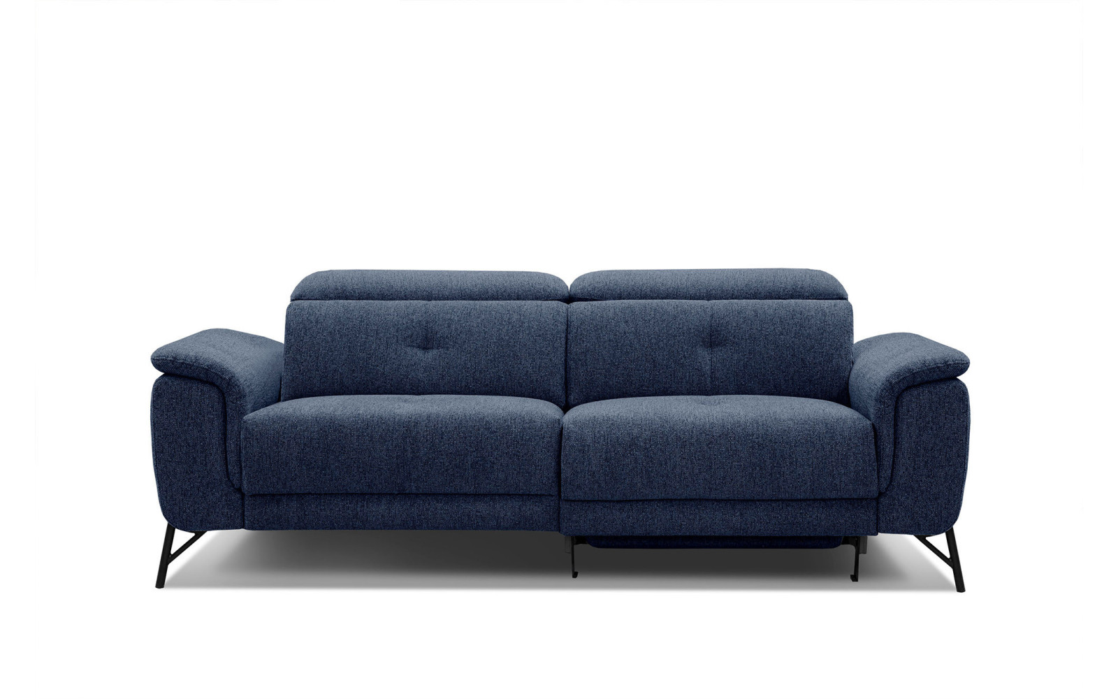 AVENA Sofa 3-Sitzer mit 1 Relaxfunktion und verstellbare Kopfstützen, marineblau