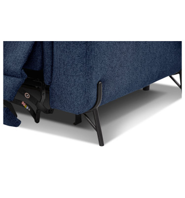 AVENA Sofa 3-Sitzer mit 1 Relaxfunktion und verstellbare Kopfstützen, marineblau