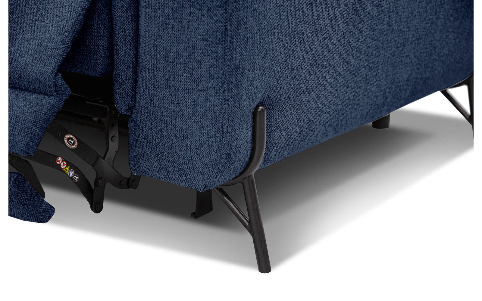 AVENA Sofa 3-Sitzer mit 1 Relaxfunktion und verstellbare Kopfstützen, marineblau