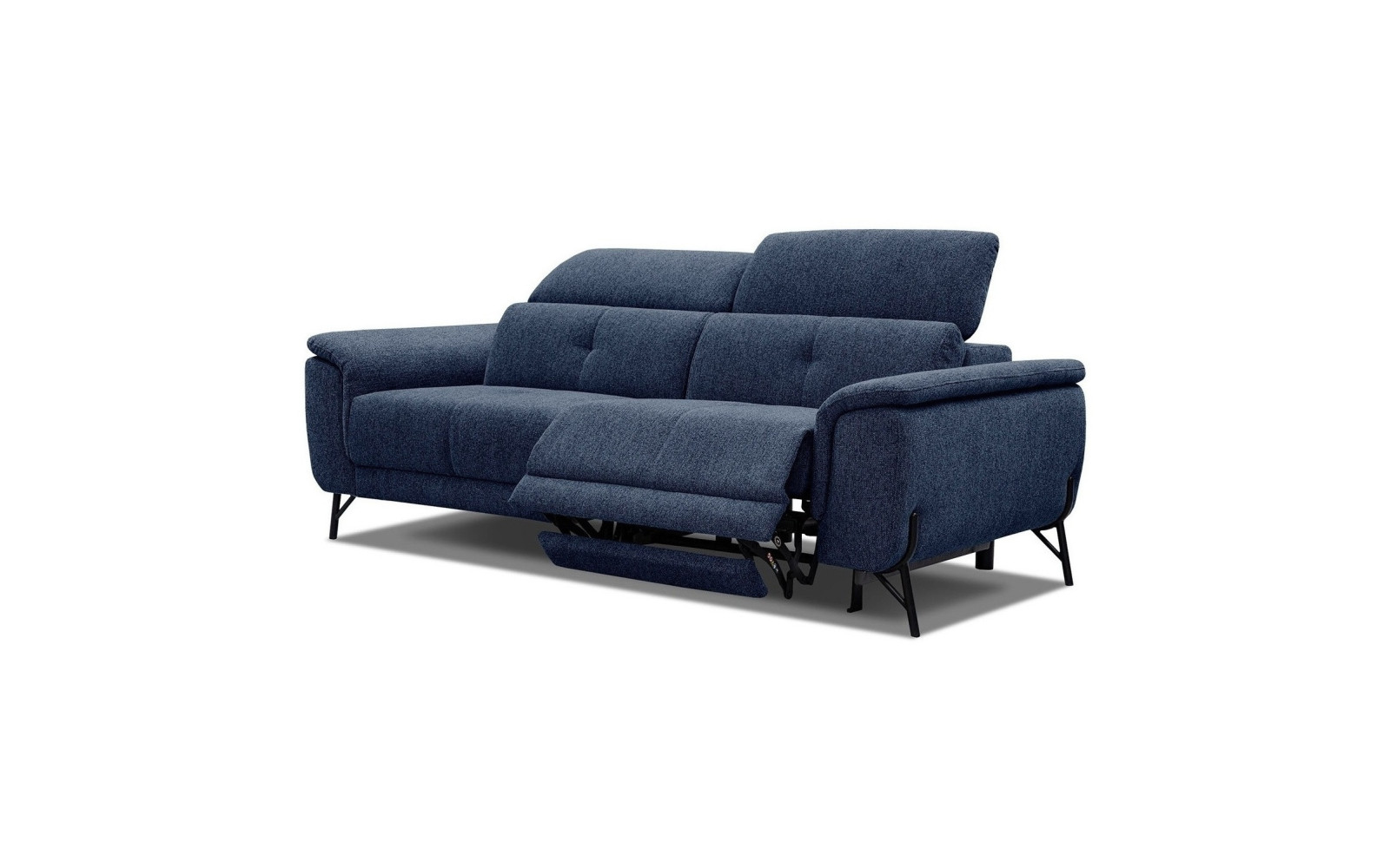 AVENA Sofa 3-Sitzer mit 1 Relaxfunktion und verstellbare Kopfstützen, marineblau
