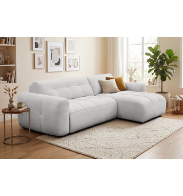 Ecksofa 4-Sitzer rechts LUMERO, hellgrau