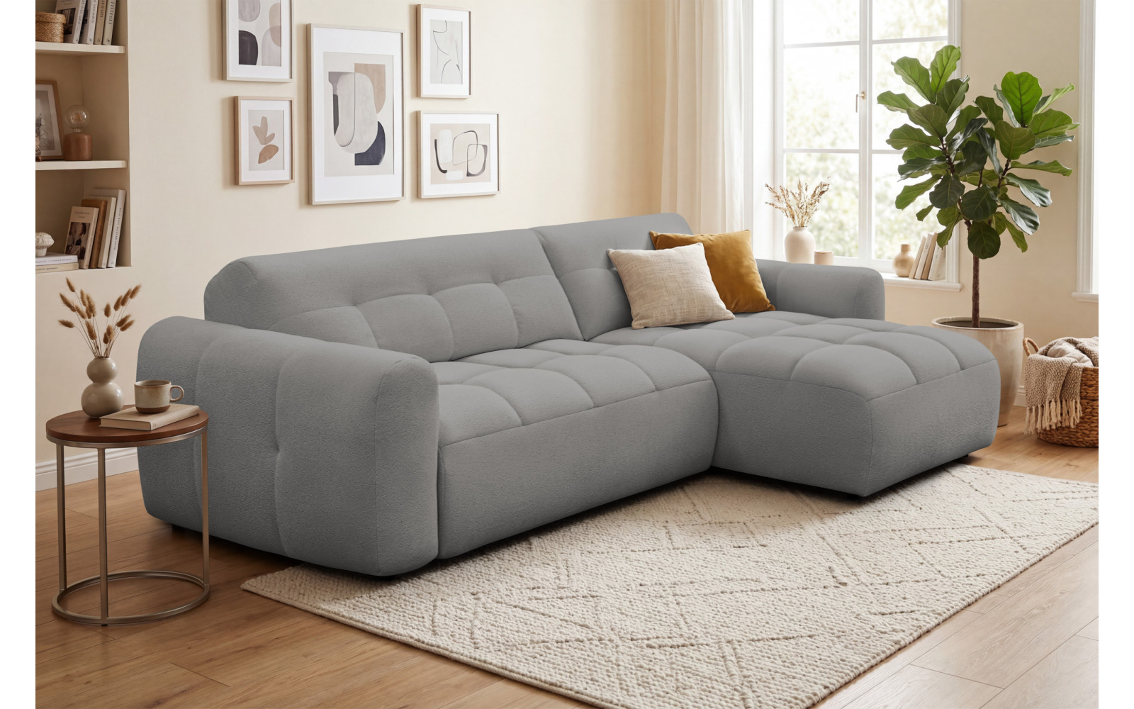 Ecksofa 4-Sitzer rechts LUMERO, taupe