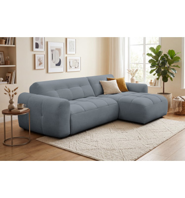 Ecksofa 4-Sitzer rechts LUMERO, graphitfarben