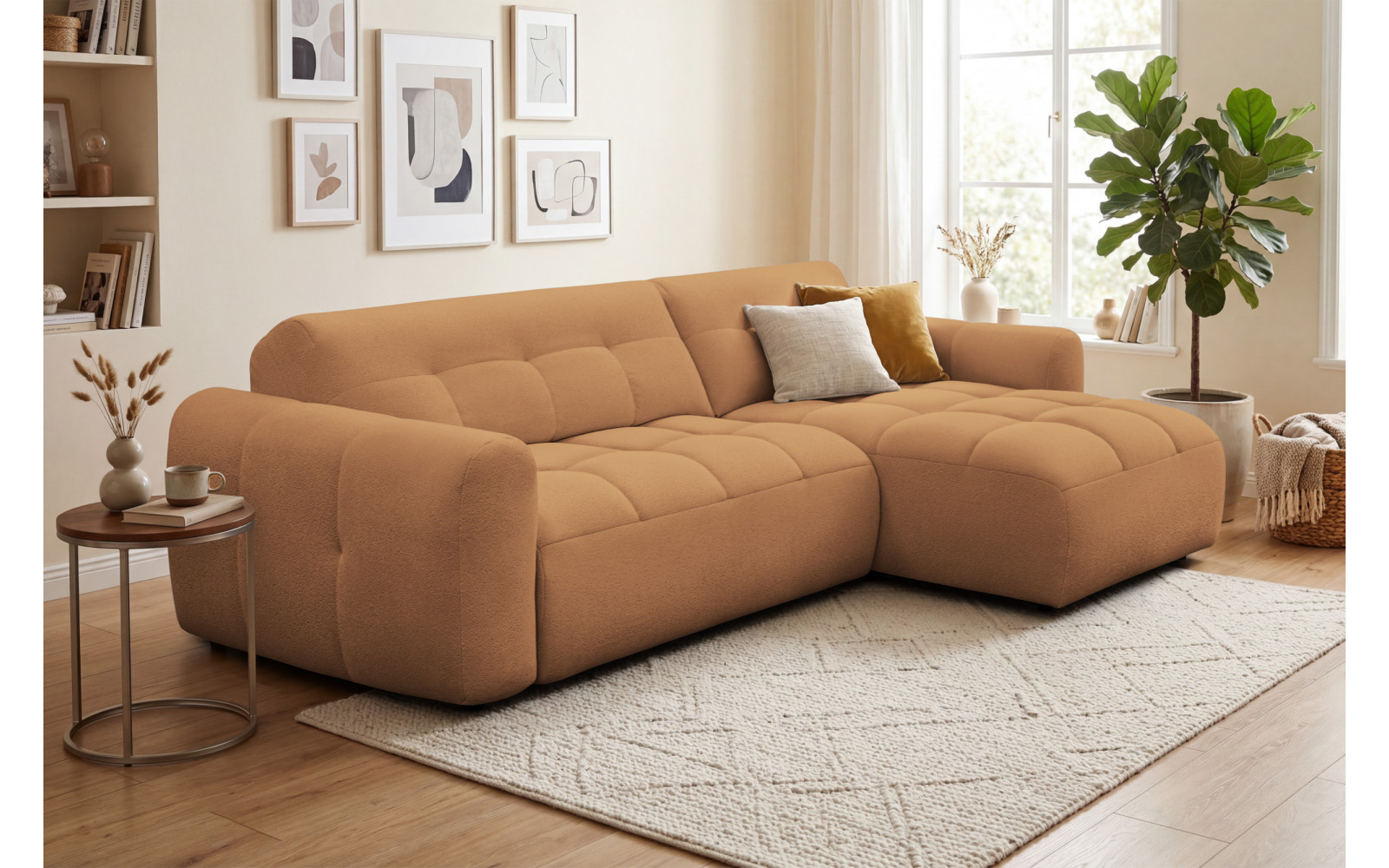 Ecksofa 4-Sitzer rechts LUMERO, orange