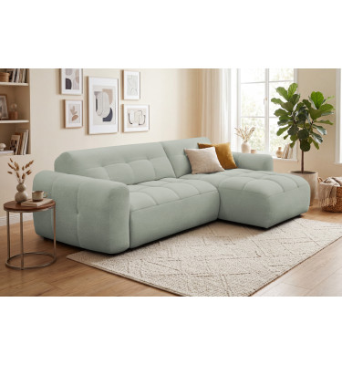 Ecksofa 4-Sitzer rechts LUMERO, hellgrün