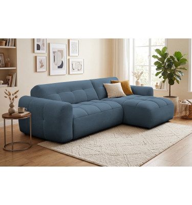 Ecksofa 4-Sitzer rechts LUMERO, marineblau