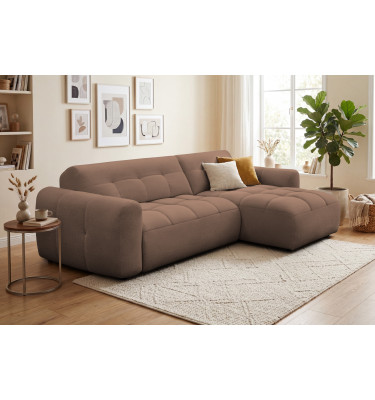 Ecksofa 4-Sitzer rechts LUMERO, braun