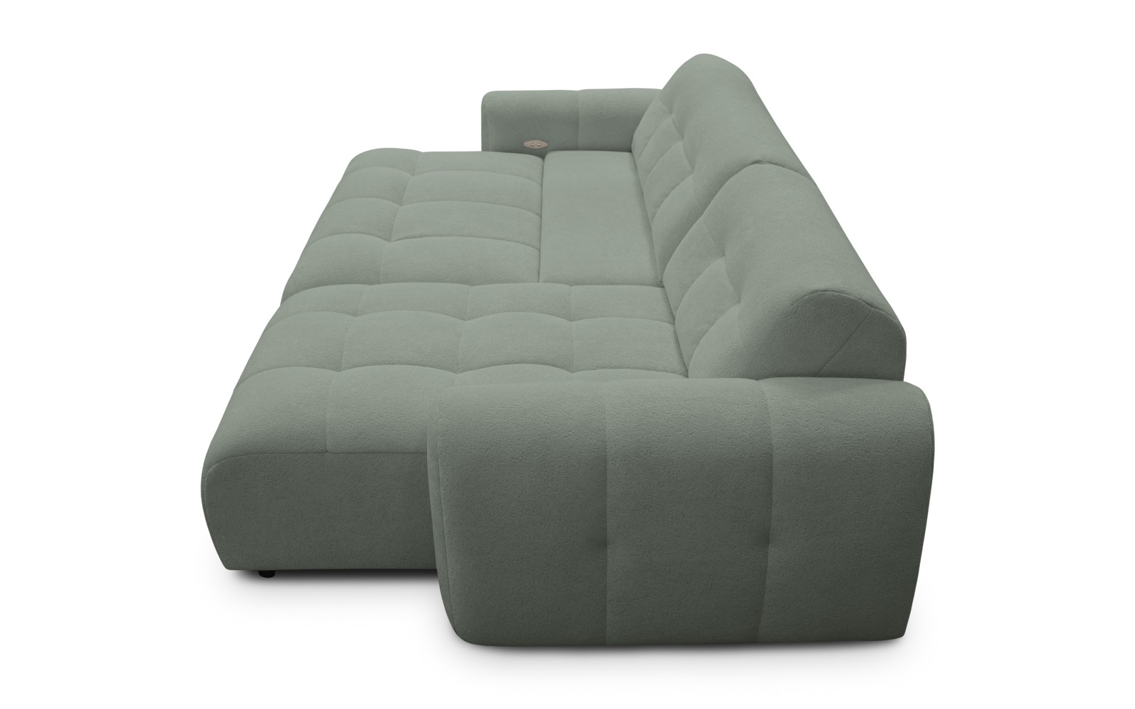 Ecksofa 4-Sitzer rechts LUMERO, olive