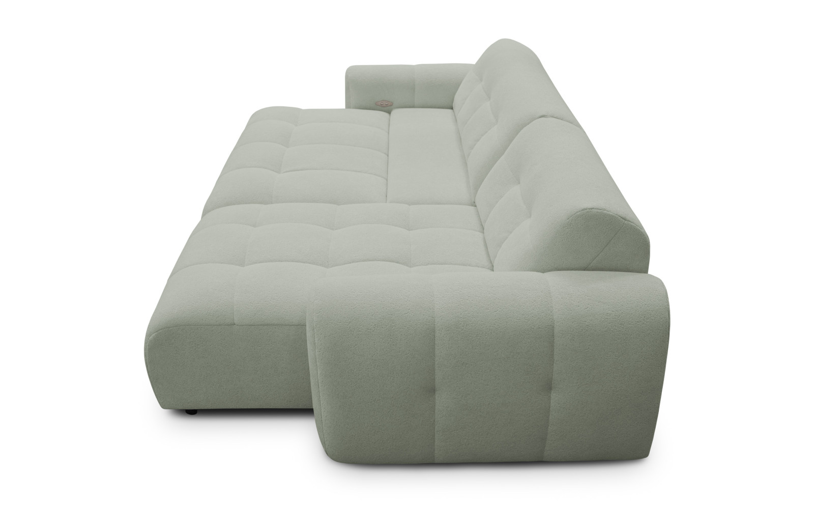 Ecksofa 4-Sitzer rechts LUMERO, hellgrün
