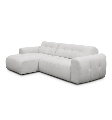 Ecksofa 4-Sitzer links LUMERO, hellgrau